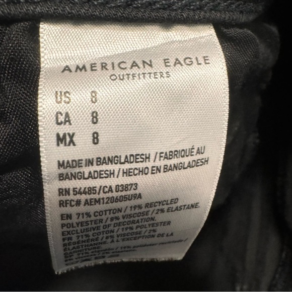 American Eagle Black Shortie Shorts Raw Hem Size 8 Casual - Picture 7 of 9